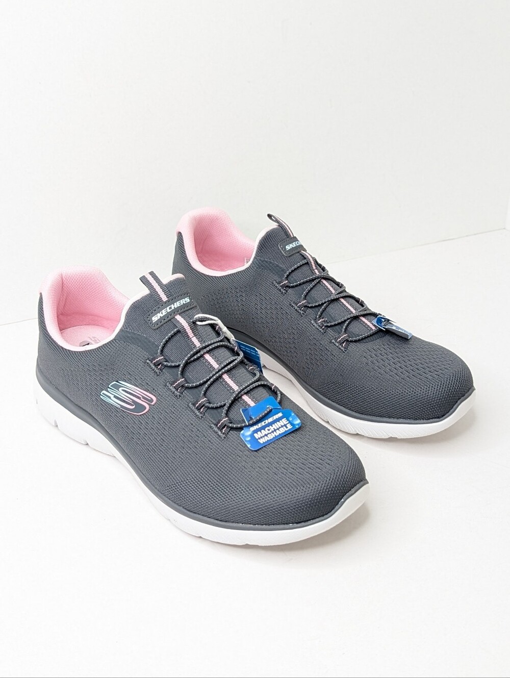 Skechers Summits Slip-on Casual Sneakers Grey Pink Womens 10 Wide